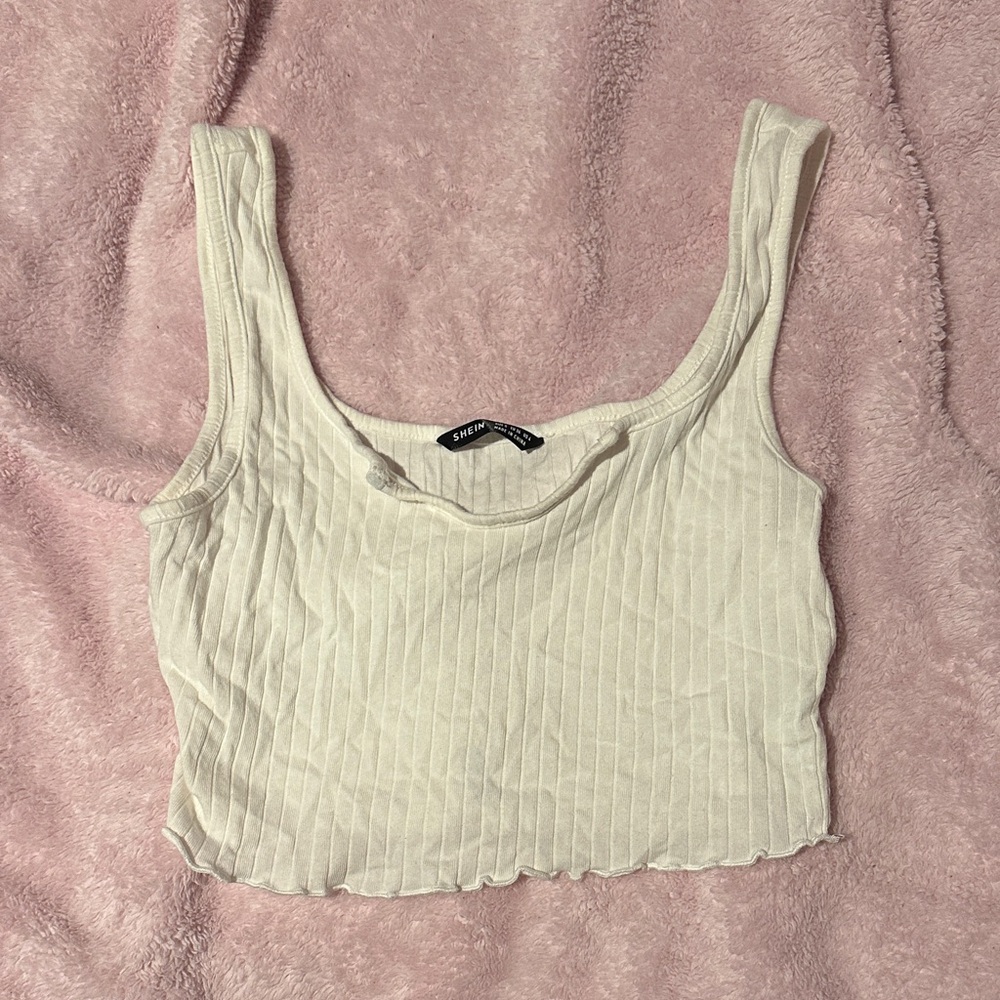 Ribbed White Crop Top